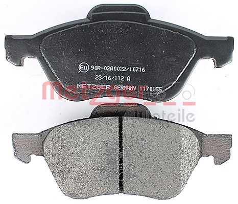 METZGER 1170155 Bremsbelagsatz, Scheibenbremse
